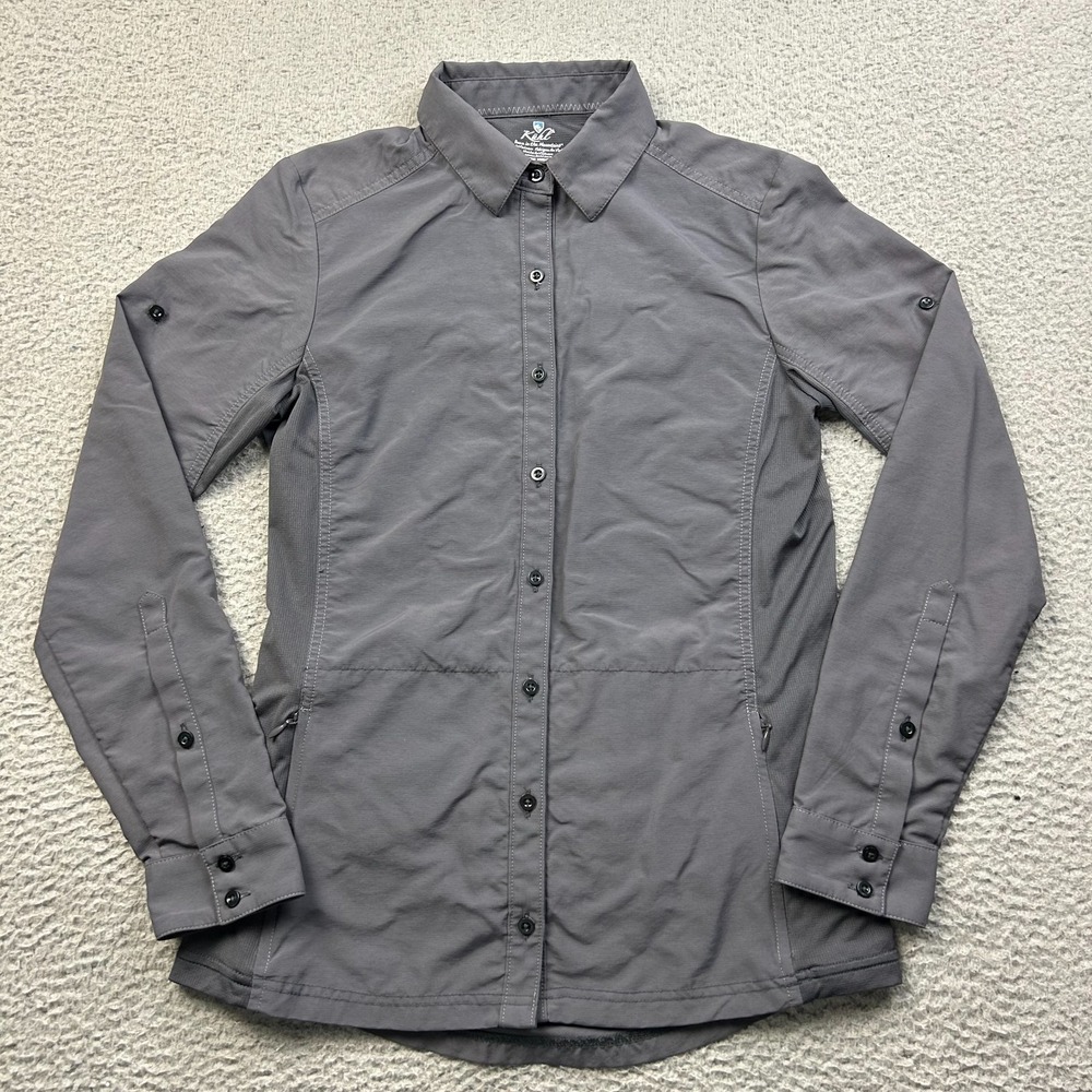 Kuhl Women Gray Wander Convertible Roll Up Sleeve Hiking Travel Shirt Size Small
